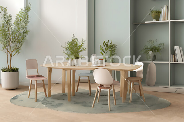 A living room with attractive modern designs, exquisite decorations, elegant home furnishings, luxurious modern designs, elegant residential apartments, tourist apartments, interior decoration