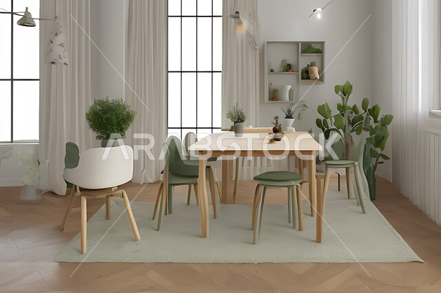 A living room with attractive modern designs, exquisite decorations, elegant home furnishings, luxurious modern designs, elegant residential apartments, tourist apartments, interior decoration