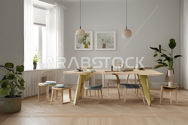 A living room with attractive modern designs, exquisite decorations, elegant home furnishings, luxurious modern designs, elegant residential apartments, tourist apartments, interior decoration