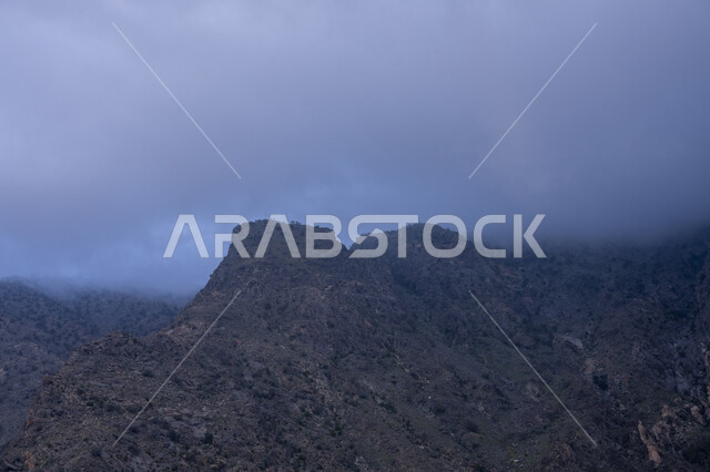 Mountains and heights, mountain peaks, cloudy sky, winter weather, mountainous nature, mountainous terrain
