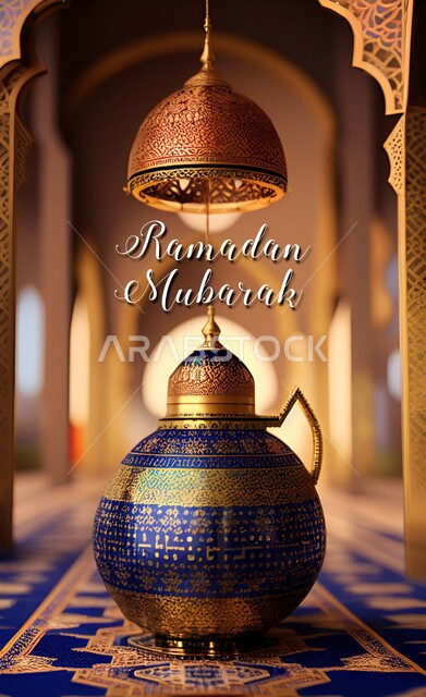 تصاميم وزخارف اسلامية، زينة رمضان، رمضان مبارك، مبخرة، خلفية رمضانية