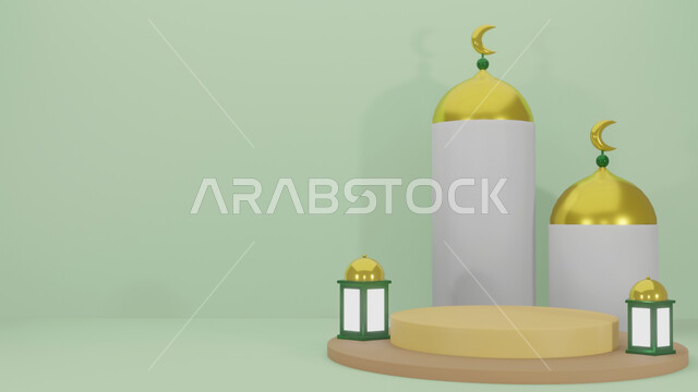 تصاميم اسلامية ثلاثية الابعاد، مجسمات فوانيس رمضان، ديكورات رمضانية، زينة رمضان، خلفية رمضانية