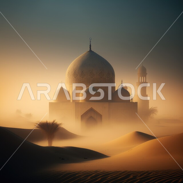 صورة مقربة لمسجد بتصاميم ابداعية، المناطق الصحراوية، الكثبان الرملية، تلال رملية، الفن الاسلامي المعماري، الهندسة المعمارية الاسلامية، معالم دينية، اماكن اسلامية مقدسة