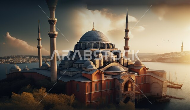 صورة مقربة لمسجد بتصاميم ابداعية، واجهة بحرية، شواطئ البحر، الفن الاسلامي المعماري، الهندسة المعمارية الاسلامية، معالم دينية، اماكن اسلامية مقدسة