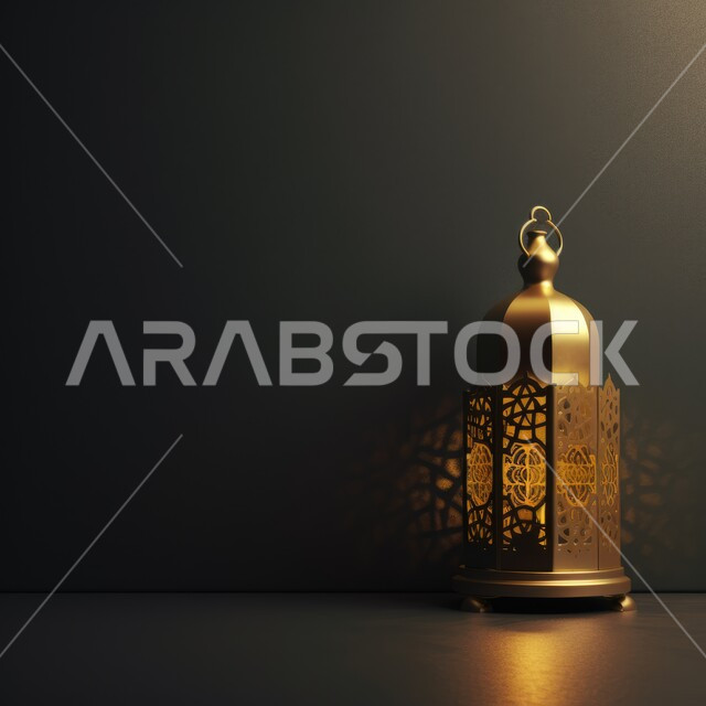 فانوس عربي تقليدي معدني، إضاءة وزينة شهر رمضان، تحف رمضانية، الإحتفال بقدوم شهر رمضان، ديكورات وأنوار، اجواء رمضانية، خلفية سوداء