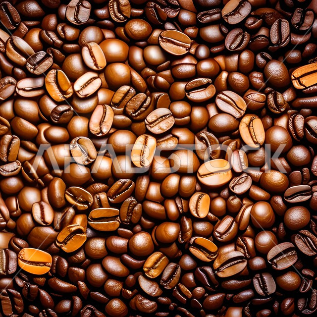 حبوب القهوه المحمصة المتناثره, حبوب البن المبعثره , حبوب القهوه العضويه , كافيين , حبوب بنية للقهوة السوداء .