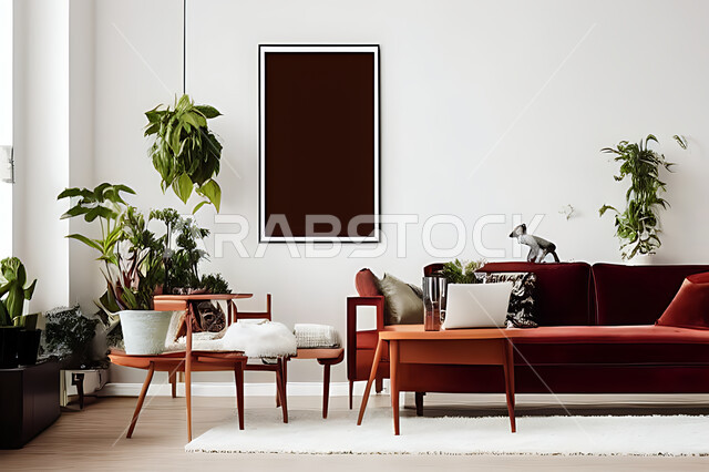 غرفة معيشة بتصاميم عصرية حديثه، ديكورات داخليه، غرفة جلوس, أثاث منزلي راقي، تصاميم عصرية فاخرة، شقق وفلل سكنية, فنادق ومنتجعات فاخره ، ديكور داخلي باللون الأحمر