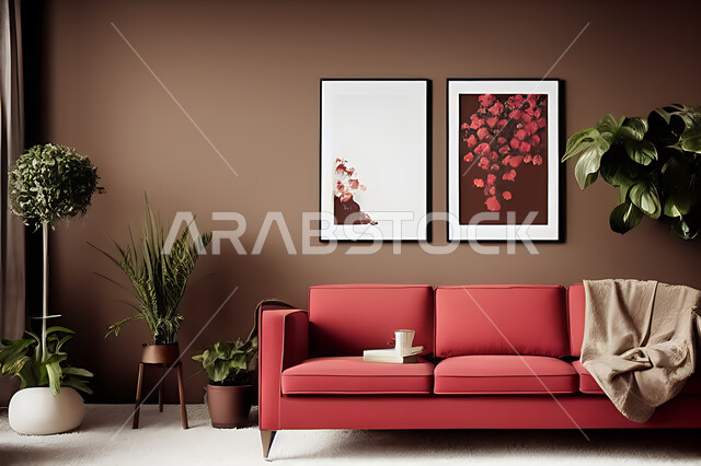 غرفة معيشة بتصاميم عصرية حديثه، ديكورات داخليه، غرفة جلوس, أثاث منزلي راقي، تصاميم عصرية فاخرة، شقق وفلل سكنية, فنادق ومنتجعات فاخره ، ديكور داخلي باللون الأحمر