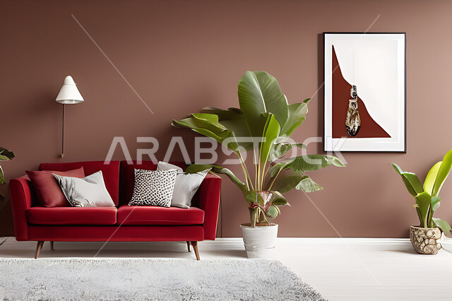 غرفة معيشة بتصاميم عصرية حديثه، ديكورات داخليه، غرفة جلوس, أثاث منزلي راقي، تصاميم عصرية فاخرة، شقق وفلل سكنية, فنادق ومنتجعات فاخره ، ديكور داخلي باللون الأحمر