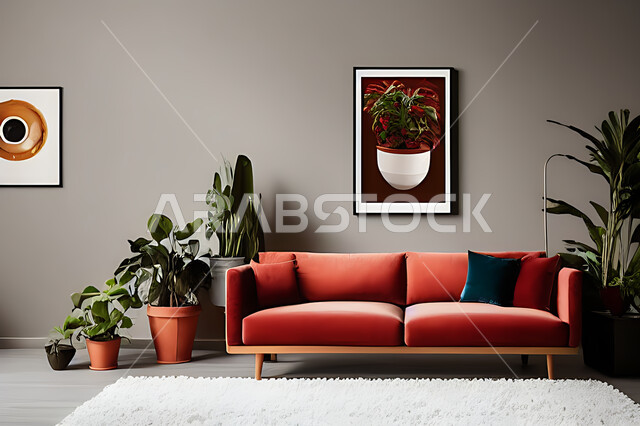 Living room with modern modern designs, interior decorations, living room, elegant home furniture, luxurious modern designs, apartments and villas, luxury hotels and resorts, interior decoration in red