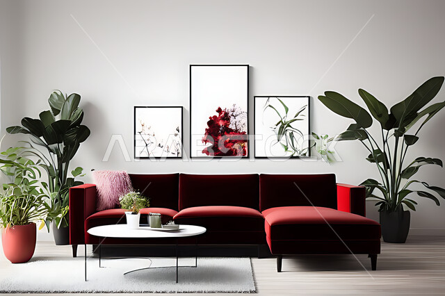 غرفة معيشة بتصاميم عصرية حديثه، ديكورات داخليه، غرفة جلوس, أثاث منزلي راقي، تصاميم عصرية فاخرة، شقق وفلل سكنية, فنادق ومنتجعات فاخره ، ديكور داخلي باللون الأحمر