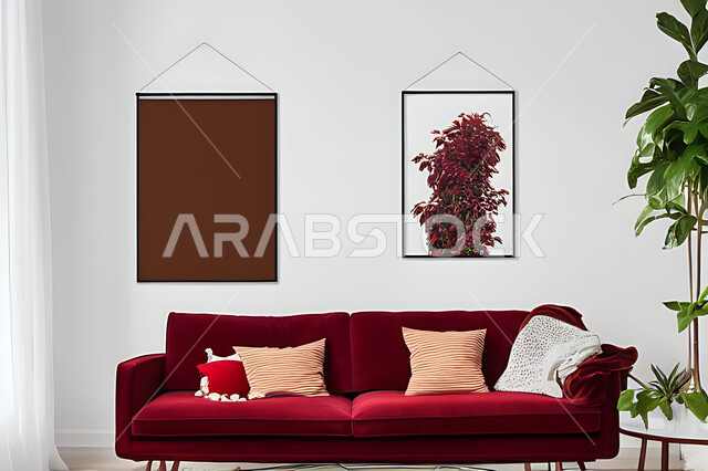 غرفة معيشة بتصاميم عصرية حديثه، ديكورات داخليه، غرفة جلوس, أثاث منزلي راقي، تصاميم عصرية فاخرة، شقق وفلل سكنية, فنادق ومنتجعات فاخره ، ديكور داخلي باللون الأحمر