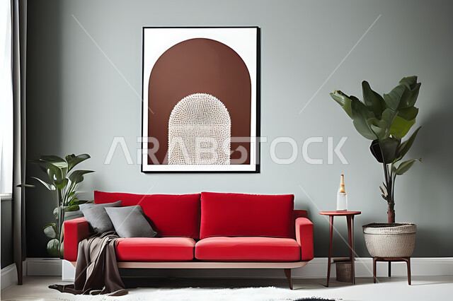 غرفة معيشة بتصاميم عصرية حديثه، ديكورات داخليه، غرفة جلوس, أثاث منزلي راقي، تصاميم عصرية فاخرة، شقق وفلل سكنية, فنادق ومنتجعات فاخره ، ديكور داخلي باللون الأحمر