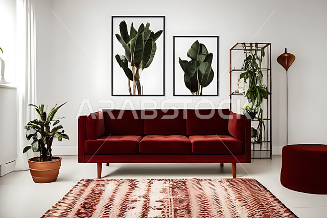 غرفة معيشة بتصاميم عصرية حديثه، ديكورات داخليه، غرفة جلوس, أثاث منزلي راقي، تصاميم عصرية فاخرة، شقق وفلل سكنية, فنادق ومنتجعات فاخره ، ديكور داخلي باللون الأحمر