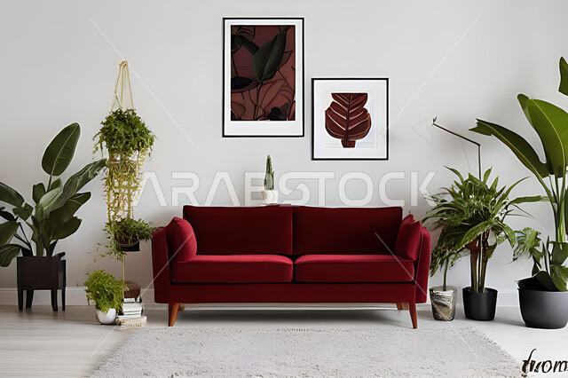 غرفة معيشة بتصاميم عصرية حديثه، ديكورات داخليه، غرفة جلوس, أثاث منزلي راقي، تصاميم عصرية فاخرة، شقق وفلل سكنية, فنادق ومنتجعات فاخره ، ديكور داخلي باللون الأحمر