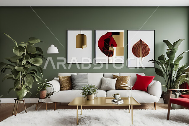 غرفة معيشة بتصاميم عصرية حديثه، ديكورات داخليه، غرفة جلوس, أثاث منزلي راقي، تصاميم عصرية فاخرة، شقق وفلل سكنية, فنادق ومنتجعات فاخره ، ديكور داخلي باللون الأحمر