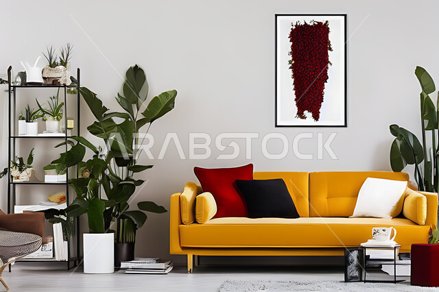 غرفة معيشة بتصاميم عصرية حديثه، ديكورات داخليه، غرفة جلوس, أثاث منزلي راقي، تصاميم عصرية فاخرة، شقق وفلل سكنية, فنادق ومنتجعات فاخره ، ديكور داخلي باللون الأحمر