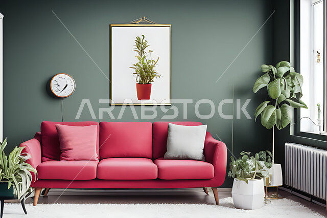 غرفة معيشة بتصاميم عصرية حديثه، ديكورات داخليه، غرفة جلوس, أثاث منزلي راقي، تصاميم عصرية فاخرة، شقق وفلل سكنية, فنادق ومنتجعات فاخره ، ديكور داخلي باللون الأحمر