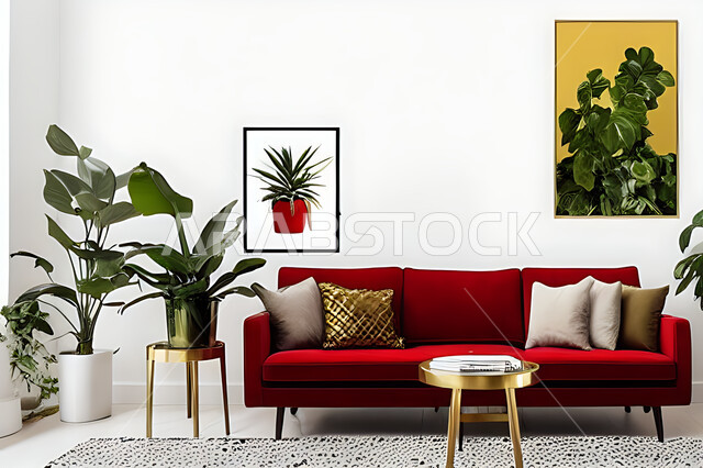 غرفة معيشة بتصاميم عصرية حديثه، ديكورات داخليه، غرفة جلوس, أثاث منزلي راقي، تصاميم عصرية فاخرة، شقق وفلل سكنية, فنادق ومنتجعات فاخره ، ديكور داخلي باللون الأحمر