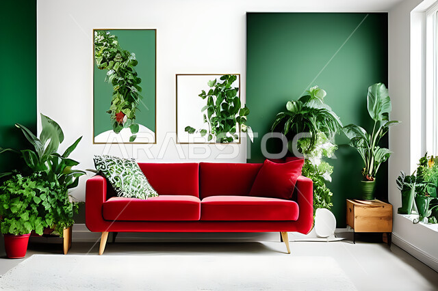 غرفة معيشة بتصاميم عصرية حديثه، ديكورات داخليه، غرفة جلوس, أثاث منزلي راقي، تصاميم عصرية فاخرة، شقق وفلل سكنية, فنادق ومنتجعات فاخره ، ديكور داخلي باللون الأحمر