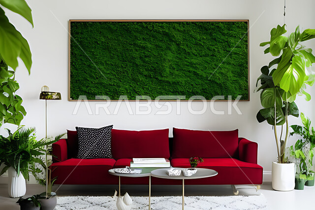 غرفة معيشة بتصاميم عصرية حديثه، ديكورات داخليه، غرفة جلوس, أثاث منزلي راقي، تصاميم عصرية فاخرة، شقق وفلل سكنية, فنادق ومنتجعات فاخره ، ديكور داخلي باللون الأحمر