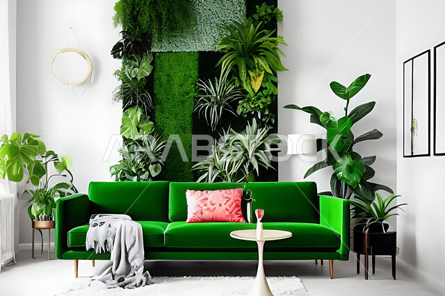 غرفة معيشة بتصاميم عصرية حديثه، ديكورات داخليه، غرفة جلوس, أثاث منزلي راقي، تصاميم عصرية فاخرة، شقق وفلل سكنية, فنادق ومنتجعات فاخره ، ديكور داخلي باللون الأخضر