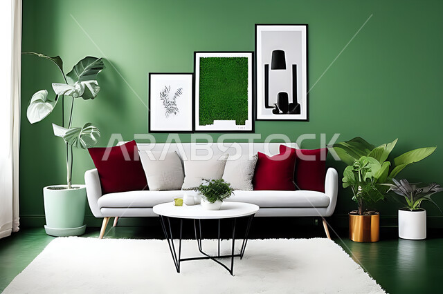 غرفة معيشة بتصاميم عصرية حديثه، ديكورات داخليه، غرفة جلوس, أثاث منزلي راقي، تصاميم عصرية فاخرة، شقق وفلل سكنية, فنادق ومنتجعات فاخره ، ديكور داخلي باللون الأحمر