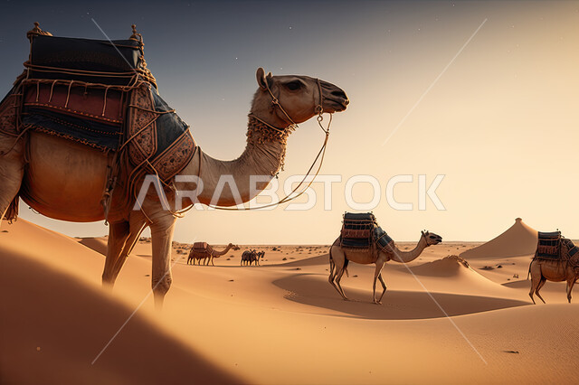 رحلة الجمال في الصحراء