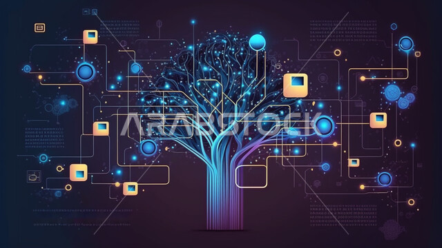 3D shapes and graphics, grid lines, radiating lines, luminous flash, future technology, digital development, digital background