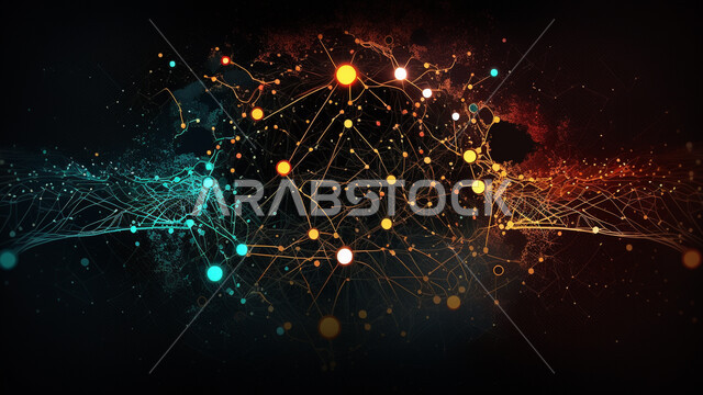 3D shapes and graphics, grid lines, radiating lines, luminous flash, future technology, digital development, digital background