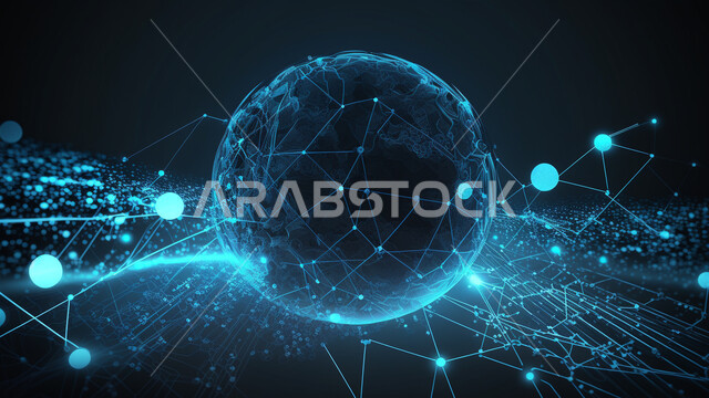 اشكال ورسومات ثلاثية الابعاد، خطوط شبكية، خطوط مشعة، وميض مضيء، تكنولوجيا المستقبل، التطور الرقمي، خلفية رقمية