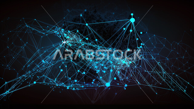 3D shapes and graphics, grid lines, radiating lines, luminous flash, future technology, digital development, digital background