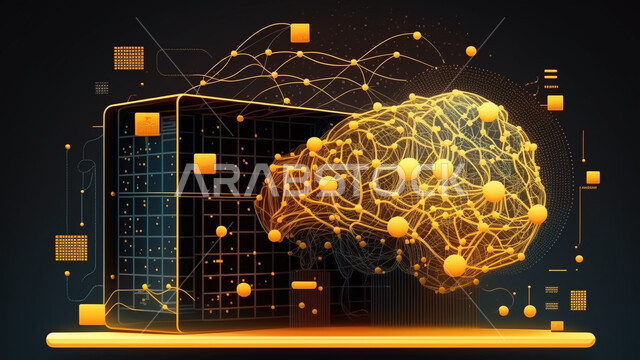 اشكال ورسومات ثلاثية الابعاد، خطوط شبكية متوهجة، خطوط مشعة، وميض مضيء، تكنولوجيا المستقبل، التطور الرقمي، خلفية رقمية