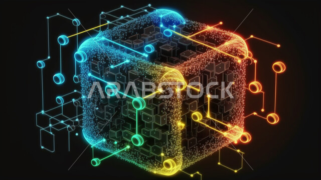اشكال ورسومات ثلاثية الابعاد، خطوط شبكية متوهجة، اشكال هندسية، خطوط مشعة، وميض مضيء، تكنولوجيا المستقبل، التطور الرقمي، خلفية رقمية