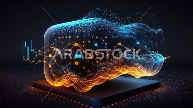 اشكال ورسومات ثلاثية الابعاد، خطوط شبكية متوهجة، اشكال هندسية، خطوط مشعة، وميض مضيء، تكنولوجيا المستقبل، التطور الرقمي، خلفية رقمية