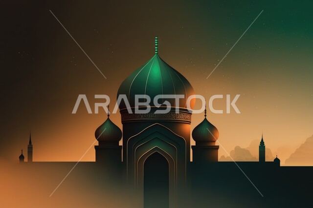 خلفية رمضان ثلاثية الأبعاد على خلفية سادة ، عرض المنتج ، زينة رمضان ، مفهوم الاحتفال الإسلامي بشهر رمضان الكريم ، أجواء رمضانية ، تحف ثلاثية الأبعاد .