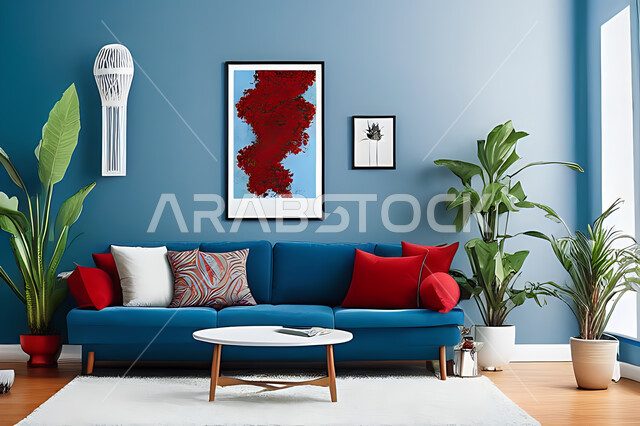 Living room with modern modern designs, living room, interior decorations, hanging paintings, antiques and accessories, upscale home furniture, modern designs, apartments and villas, interior decoration