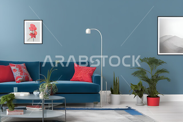 Living room with modern modern designs, living room, interior decorations, hanging paintings, antiques and accessories, upscale home furniture, modern designs, apartments and villas, interior decoration