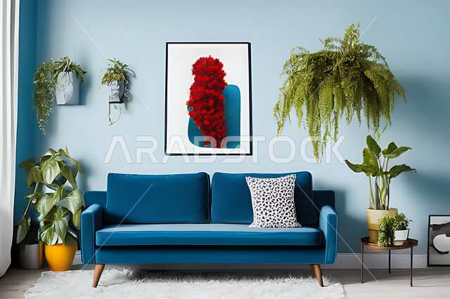 Living room with modern modern designs, living room, interior decorations, hanging paintings, antiques and accessories, upscale home furniture, modern designs, apartments and villas, interior decoration