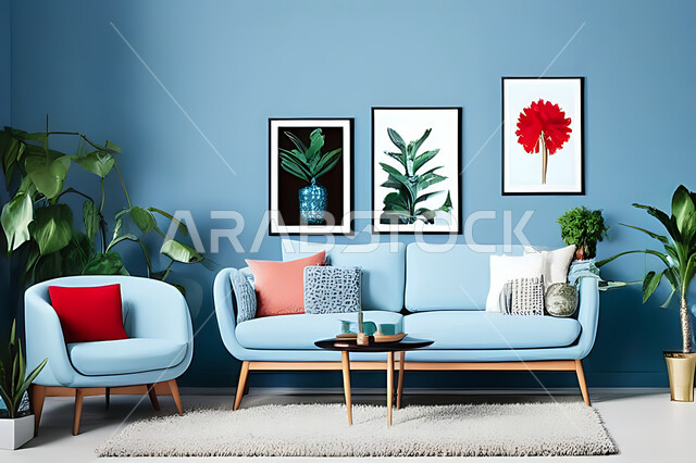 Living room with modern modern designs, living room, interior decorations, hanging paintings, antiques and accessories, upscale home furniture, modern designs, apartments and villas, interior decoration