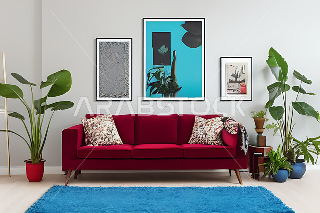 Living room with modern modern designs, living room, interior decorations, hanging paintings, antiques and accessories, upscale home furniture, modern designs, apartments and villas, interior decoration