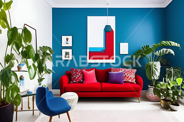 Living room with modern modern designs, living room, interior decorations, hanging paintings, antiques and accessories, upscale home furniture, modern designs, apartments and villas, interior decoration