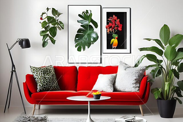 Living room with modern modern designs, living room, interior decorations, hanging paintings, antiques and accessories, upscale home furniture, modern designs, apartments and villas, interior decoration