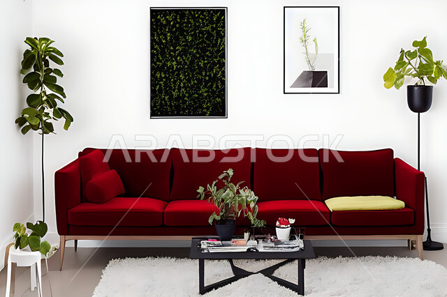 Living room with modern modern designs, living room, interior decorations, hanging paintings, antiques and accessories, upscale home furniture, modern designs, apartments and villas, interior decoration