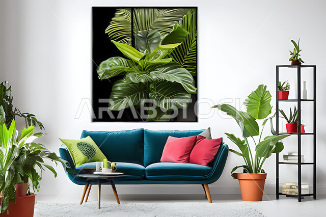 Living room with modern modern designs, living room, interior decorations, hanging paintings, antiques and accessories, upscale home furniture, modern designs, apartments and villas, interior decoration