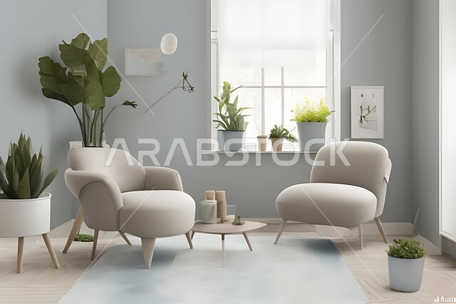 Room with modern modern designs, interior decorations, hanging paintings, antiques and accessories, upscale home furnishings, modern designs, apartments and villas, interior decoration