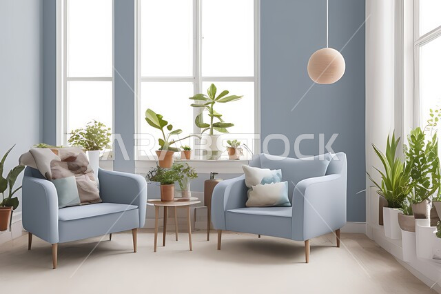 Room with modern modern designs, interior decorations, hanging paintings, antiques and accessories, upscale home furnishings, modern designs, apartments and villas, interior decoration