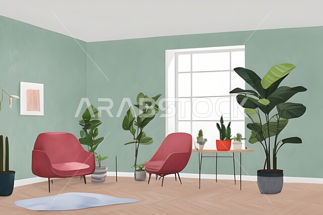 Living room with modern modern designs, living room, interior decorations, hanging paintings, antiques and accessories, upscale home furniture, modern designs, apartments and villas, interior decoration