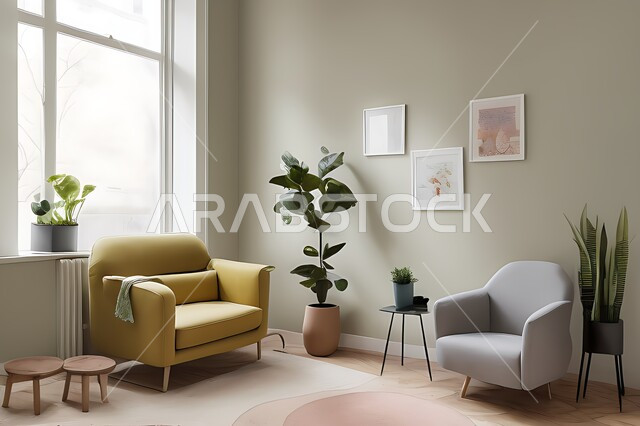 غرفة معيشه بتصاميم عصرية حديثه، غرفة جلوس, ديكورات داخليه، لوحات فنيه معلقه, تحف و إكسسوارات, أثاث منزلي راقي، تصاميم عصرية ، شقق وفلل سكنية ، ديكور داخلي