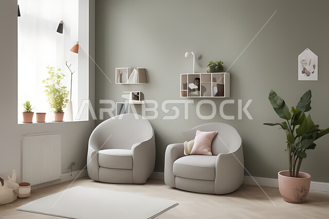 Living room with modern modern designs, living room, interior decorations, hanging paintings, antiques and accessories, upscale home furniture, modern designs, apartments and villas, interior decoration